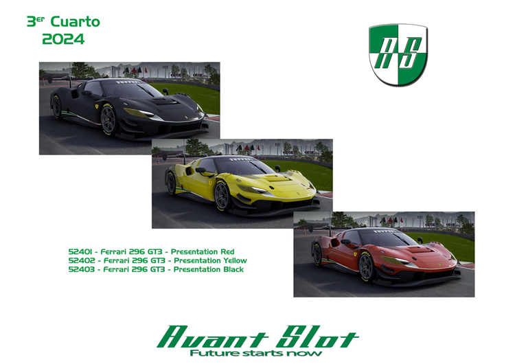 AVANT SLOT Ferrari 296 GT3 presentation black